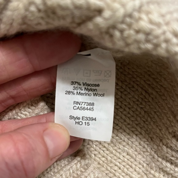 J. Crew Classic Cable Knit Wool Blend Tan Taupe Sweater Women’s Size XXS - Picture 7 of 10